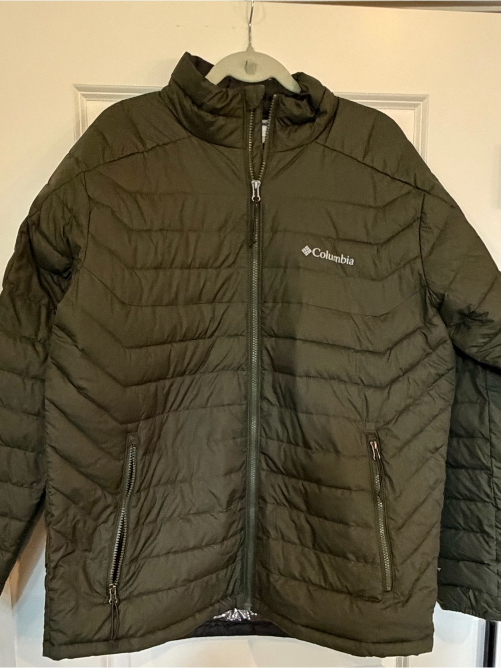 Columbia Men's Dark Olive Green Quilted Puffer Jacket
